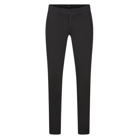 Pantalon chino en coton anthracite effet nid d'abeille à coupe droite