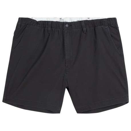 Short 5 poches en coton stretch noir uni à coupe courte et taille élastiquée