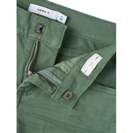 Bermuda en coton kaki uni avec une coupe slim fit et 5 poches - Image 2