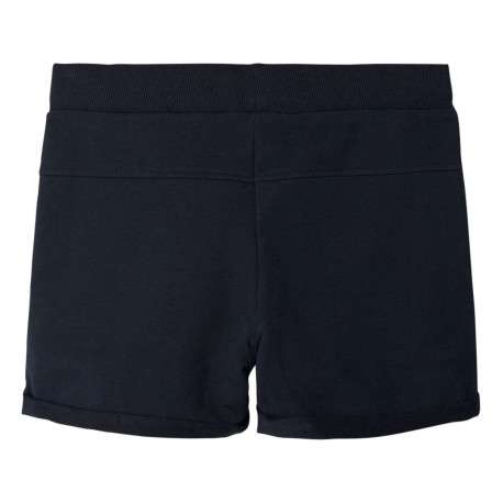 Short jogging en coton marine uni avec une coupe regular fit et lien - Image 2