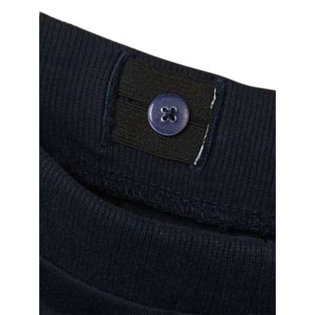 Short jogging en coton marine uni avec une coupe regular fit et lien - Image 3