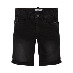 Short noir uni avec une fermeture boutonnée avec zip et une coupe slim
