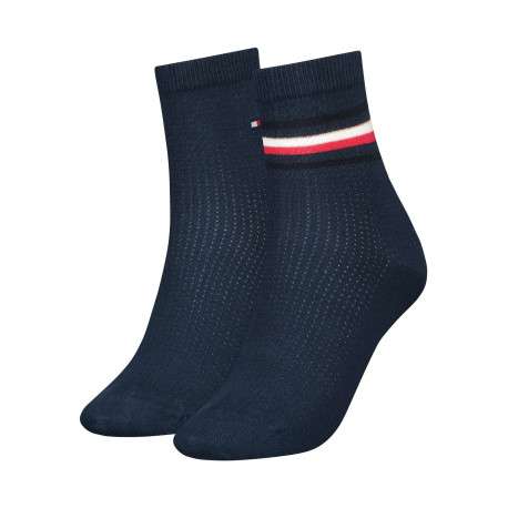 Lot de 2 paires de chaussettes mi-hautes en coton mélangé marine