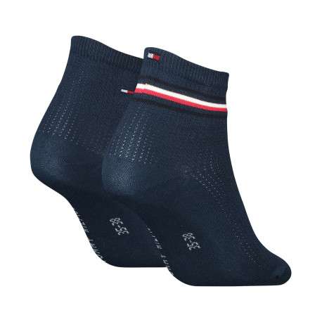 Lot de 2 paires de chaussettes mi-hautes en coton mélangé marine - Image 2