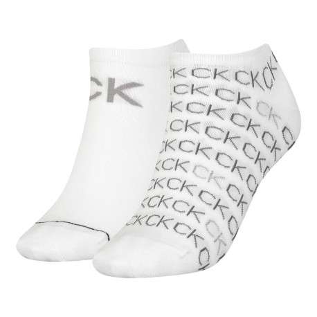 Lot de 2 paires de chaussettes basses blanches imprimées coupe socquettes - Image 3