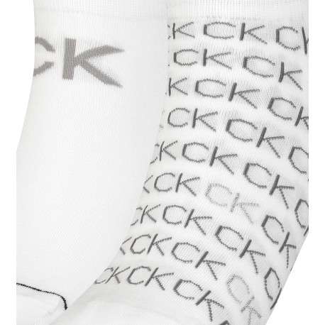 Lot de 2 paires de chaussettes basses blanches imprimées coupe socquettes - Image 4