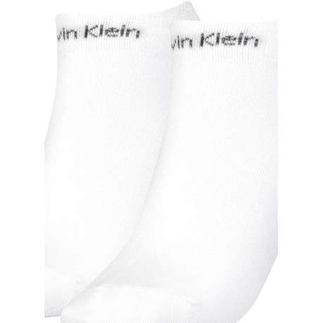 Lot de 2 paires de chaussettes basses blanc unies avec logo noir - Image 2