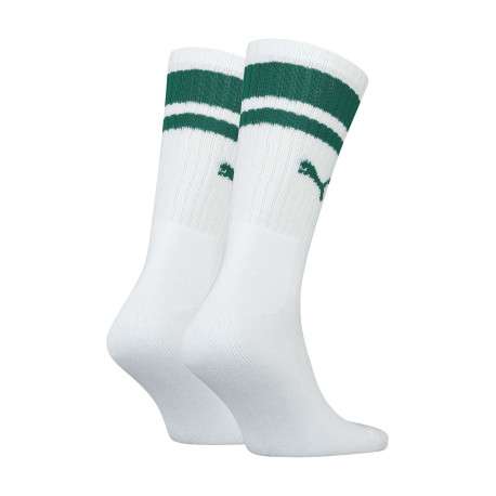 Lot de 2 paires de chaussettes hautes blanches unies avec liseré vert - Image 2