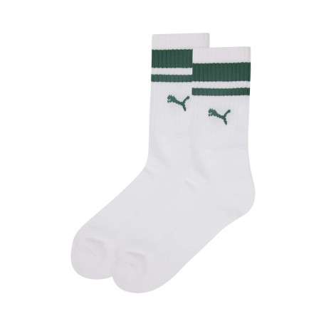 Lot de 2 paires de chaussettes hautes blanches unies avec liseré vert - Image 3