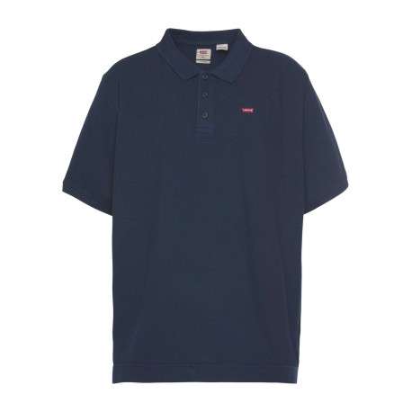 Polo en maille piquée de coton bleu marine à col boutonné et Batwing poitrine