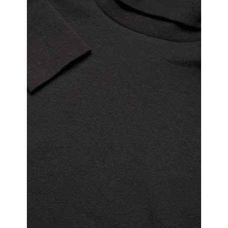 Sweat noir en maille interlock avec une coupe cropped et un col roulé - Image 3
