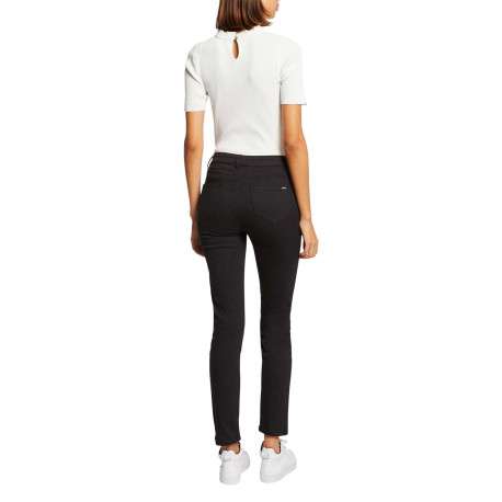 Chino noir uni avec une coupe slim et une fermeture zippée à bouton - Image 8