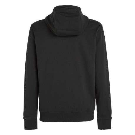 Sweat en coton biologique noir uni avec logo de la marque sur la manche gauche - Image 3
