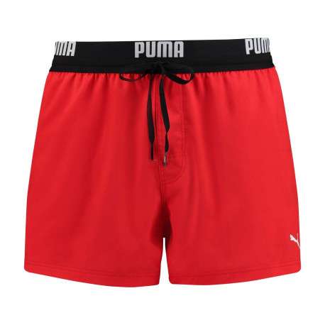 Short de bain rouge uni avec une coupe regular fit et une poche arrière - Image 2