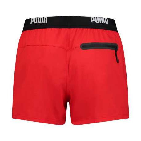 Short de bain rouge uni avec une coupe regular fit et une poche arrière - Image 4