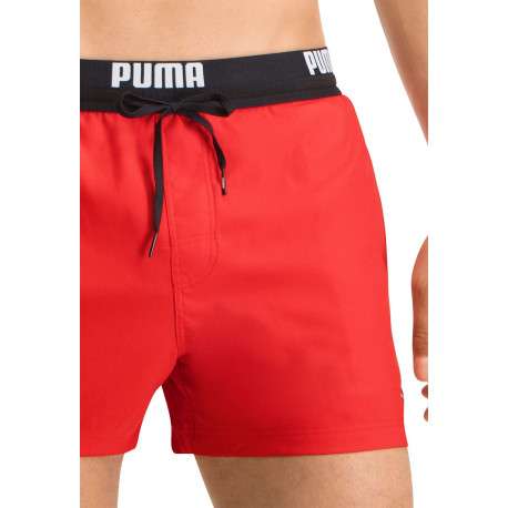 Short de bain rouge uni avec une coupe regular fit et une poche arrière - Image 8
