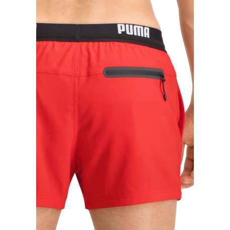 Short de bain rouge uni avec une coupe regular fit et une poche arrière - Image 9