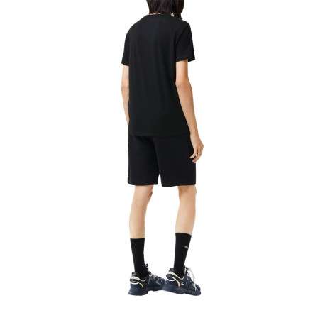 T-shirt en coton noir uni coupe droite avec un col rond et logo brodé - Image 9