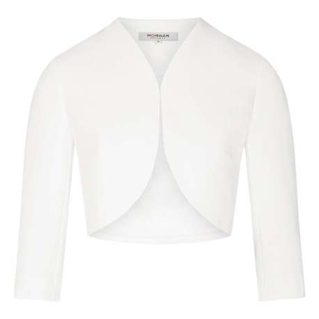 Blazer ecru uni coupe ajusté montant à manches longues - Image 2