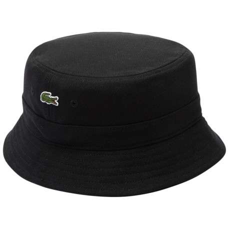 Bob en coton noir uni avec logo de la marque brodé à l'avant et étiquette cousue - Image 3