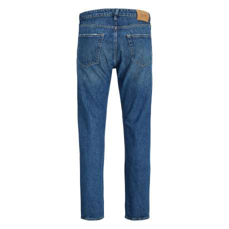 Jean Chris en coton mélangé indigo avec une coupe regular et patch à l'arrière - Image 3