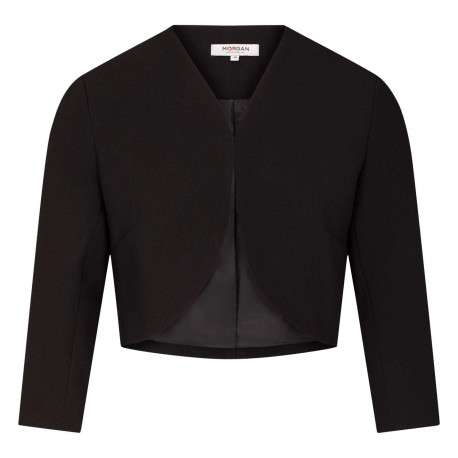 Veste blazer noire unie avec une coupe droite et des manches longues - Image 7