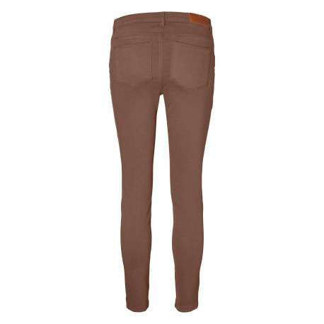 Pantalon en coton mélangé chocolat uni avec une coupe slim - Image 6