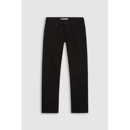 Jean noir uni en coton avec 5 poches et un bouton noir au niveau de la taille - Image 3