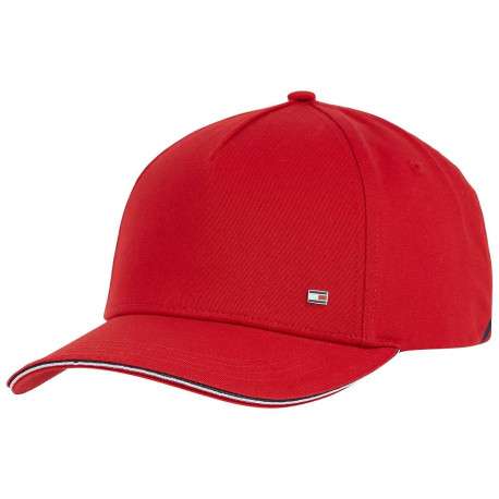 Casquette en coton rouge unie avec logo gravé sur le clip à l'arrière - Image 2
