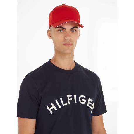 Casquette en coton rouge unie avec logo gravé sur le clip à l'arrière - Image 4