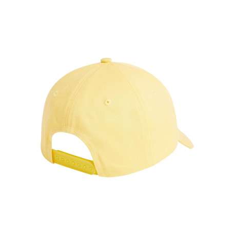 Casquette en coton biologique jaune unie avec broderie jaune sur le pan - Image 4