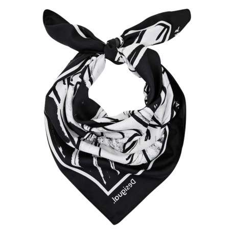 Foulard noir avec dessin ""Bugs Bunny"" et écritures imprimés en blanc