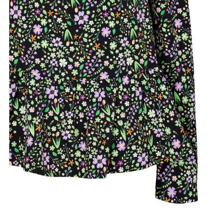 Blouse multicolore imprimé liberty à coupe droite col carré et à manches longues - Image 3