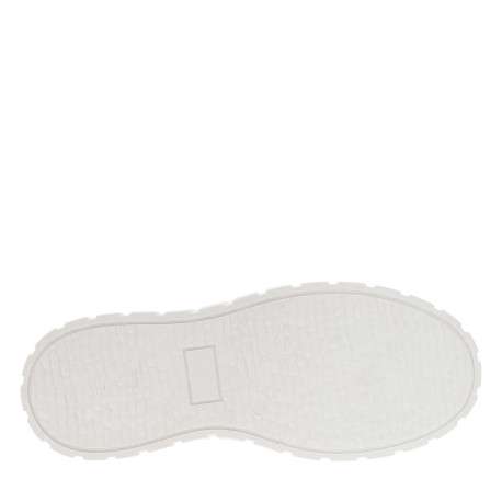 Baskets montantes en toile blanche à semelle plateforme à lacets et zip latéral - Image 7