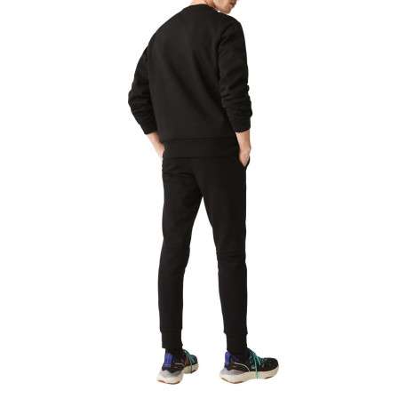 Pantalon de jogging en coton noir coupe slim avec liens de serrage à la taille et logo brodé - Image 10