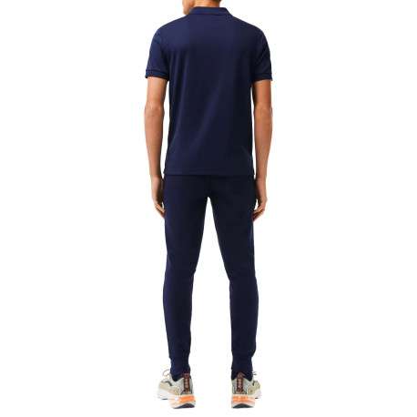 Pantalon de jogging marine en coton coupe slim avec logo brodé et liens de serrage à la taille - Image 7