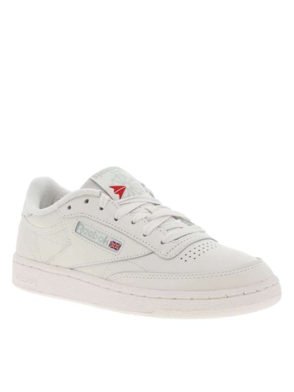 Baskets Basses Off-White En Cuir Blanc Vieilli - Pointure UK 12, Occasion Très Bon état