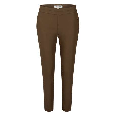 Pantalon 5 poches kaki uni avec une coupe droite et une taille élastiquée - Image 6