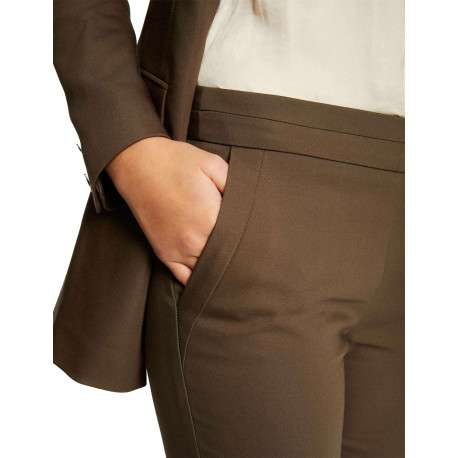 Pantalon 5 poches kaki uni avec une coupe droite et une taille élastiquée - Image 9