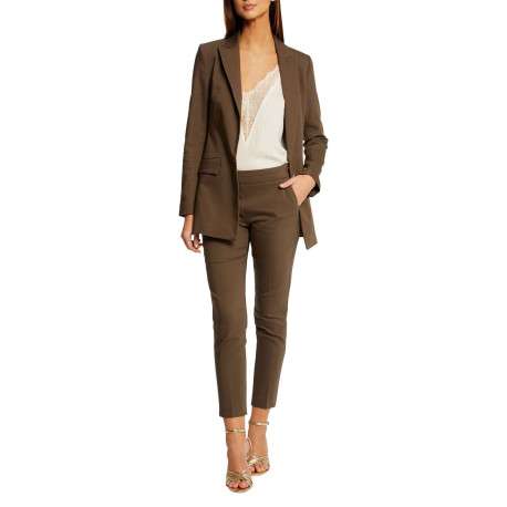 Pantalon 5 poches kaki uni avec une coupe droite et une taille élastiquée - Image 10