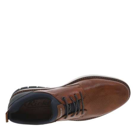 Baskets basses style derbies noisette avec des lacets ronds marron et blancs - Image 9