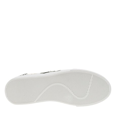Baskets basses simili cuir uni à détails kaki et lacets plats blancs - Image 6