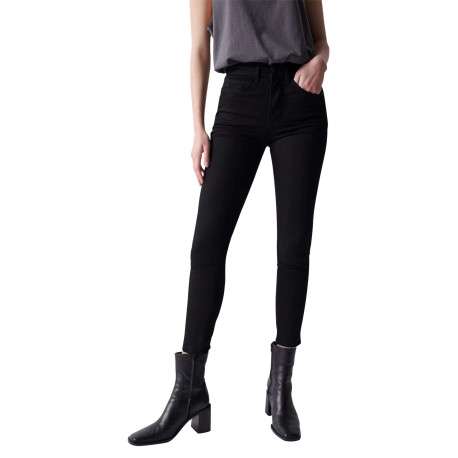 Jean Secret Glamour Cropped en coton noir avec une coupe skinny - Image 2