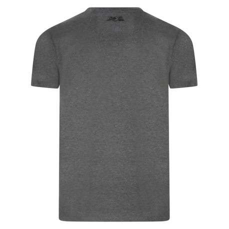 T-shirt en coton gris avec grosse impression à coupe droite et col rond - Image 2