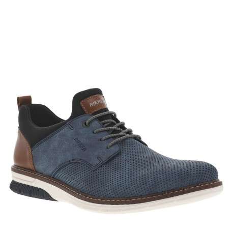 Baskets basses bleues avec chevillière en slip-on et des lacets ronds élastiqués