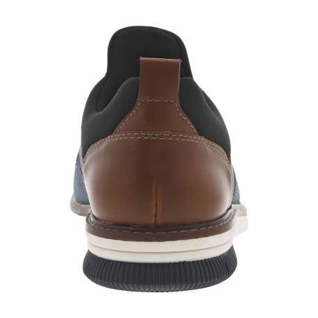 Baskets basses bleues avec chevillière en slip-on et des lacets ronds élastiqués - Image 4