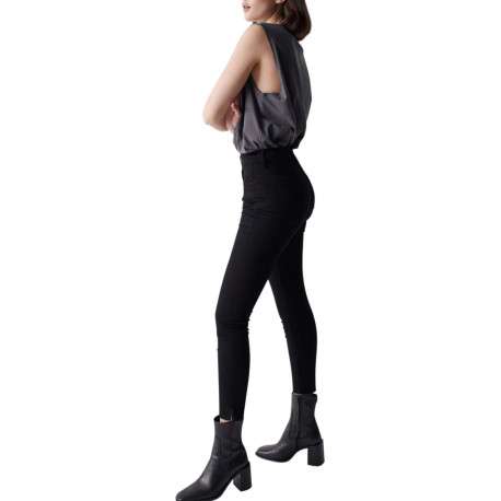 Jean Secret Glamour Cropped en coton noir avec une coupe skinny - Image 9