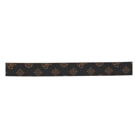 Ceinture réversible marron imprimée d'un côté et uni de l'autre côté