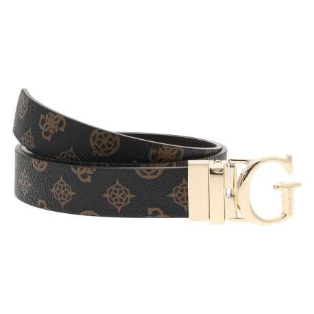 Ceinture réversible marron imprimée d'un côté et uni de l'autre côté - Image 2