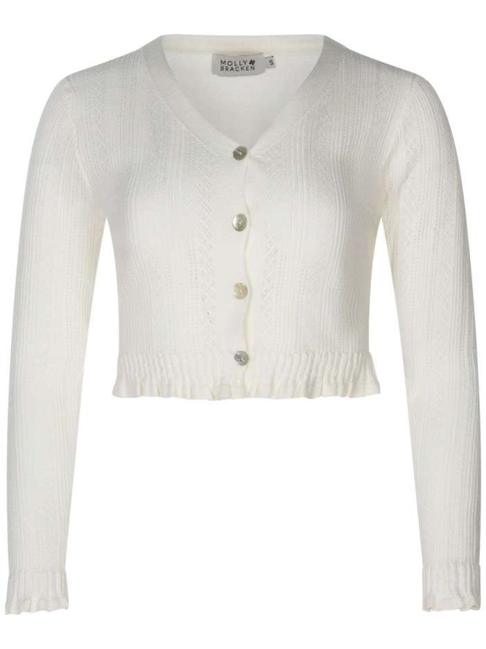 Cardigan boutonné écru en...